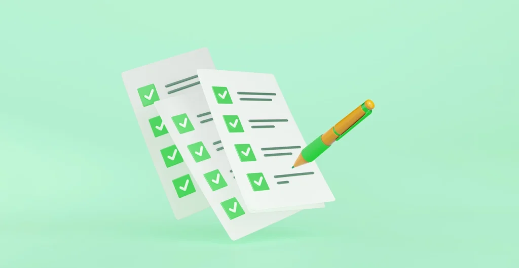 Ilustracion 3D de un checklist